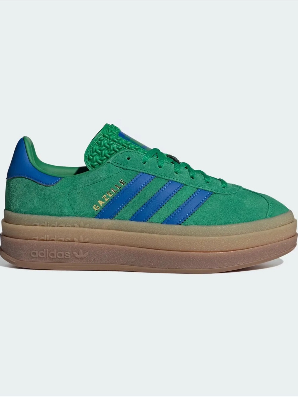 Adidas Gazelle Bold Platform Sneakers NWOT Size 7 Green/Blue